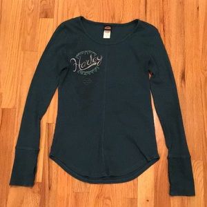 Harley Davidson Ribbed Thermal Long Sleeve Thumb Hole Women’s Shirt